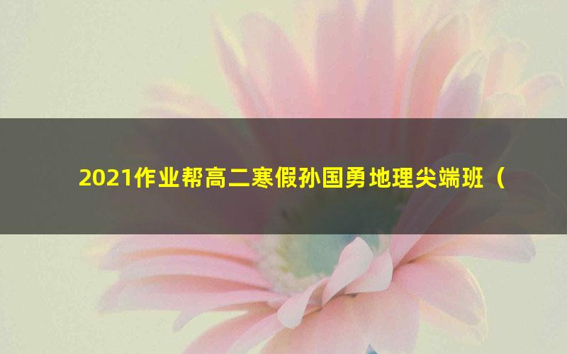 2021作业帮高二寒假孙国勇地理尖端班（15.2G高清视频）