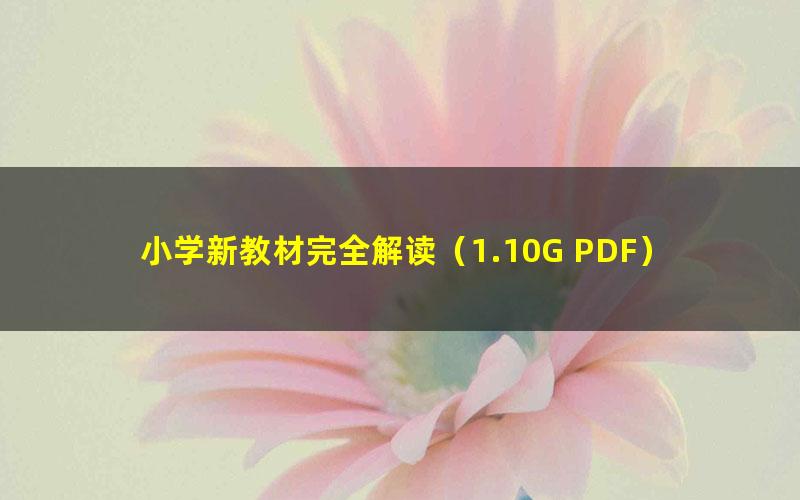 小学新教材完全解读（1.10G PDF）