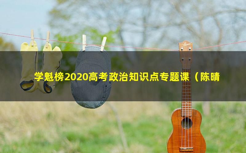 学魁榜2020高考政治知识点专题课（陈晴）