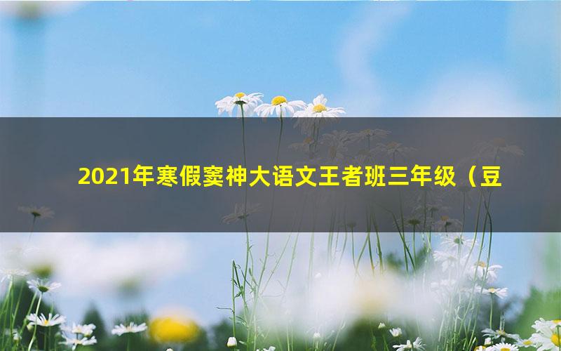 2021年寒假窦神大语文王者班三年级（豆神）（12.7G高清视频）（完结）