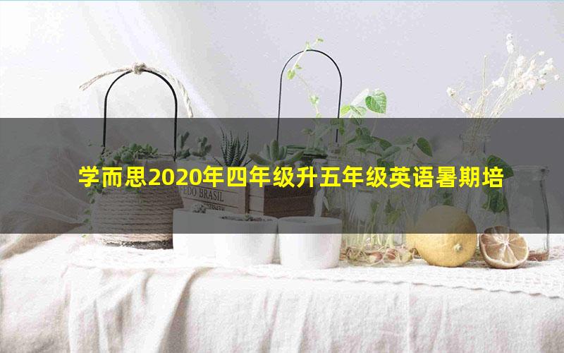 学而思2020年四年级升五年级英语暑期培训班（创新预备在线-景斯峤）（高清视频）