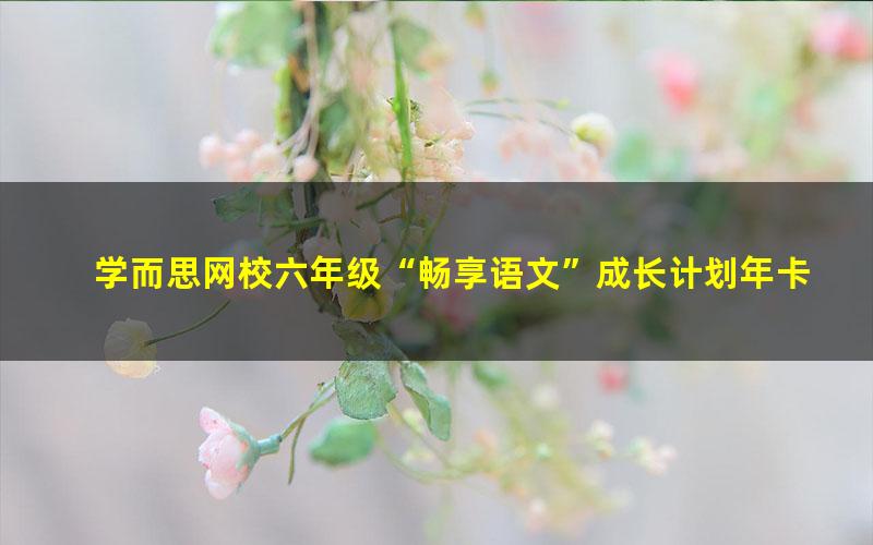 学而思网校六年级“畅享语文”成长计划年卡（21-24级）达吾力江49讲视频 