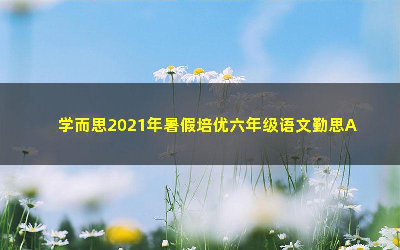 学而思2021年暑假培优六年级语文勤思A+在线薛侠（完结）（8.87G高清视频）