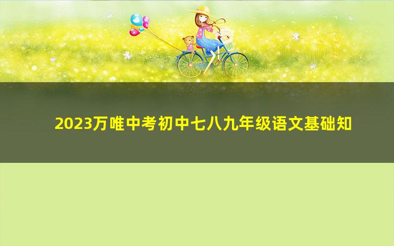 2023万唯中考初中七八九年级语文基础知识（PDF）