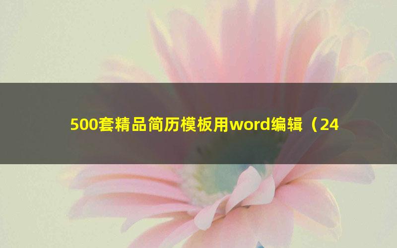 500套精品简历模板用word编辑（243M）