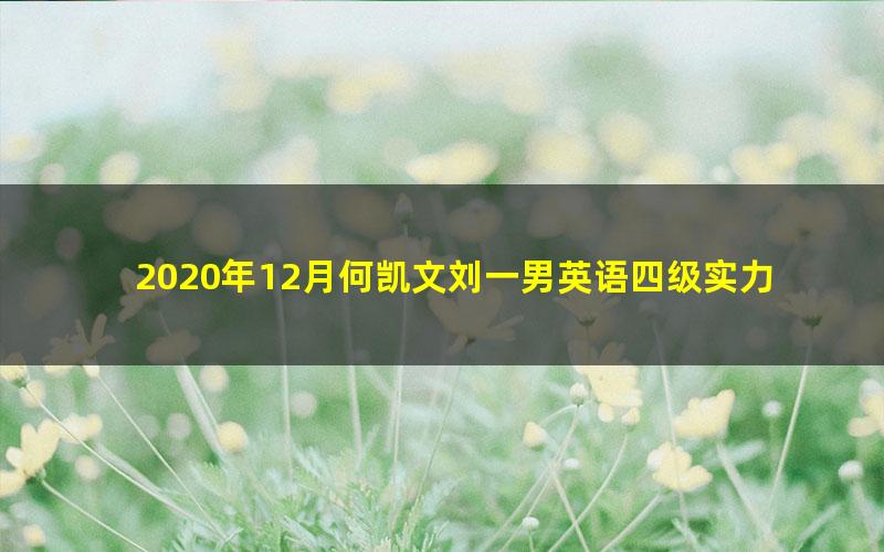 2020年12月何凯文刘一男英语四级实力抢分班（4.47G高清视频）