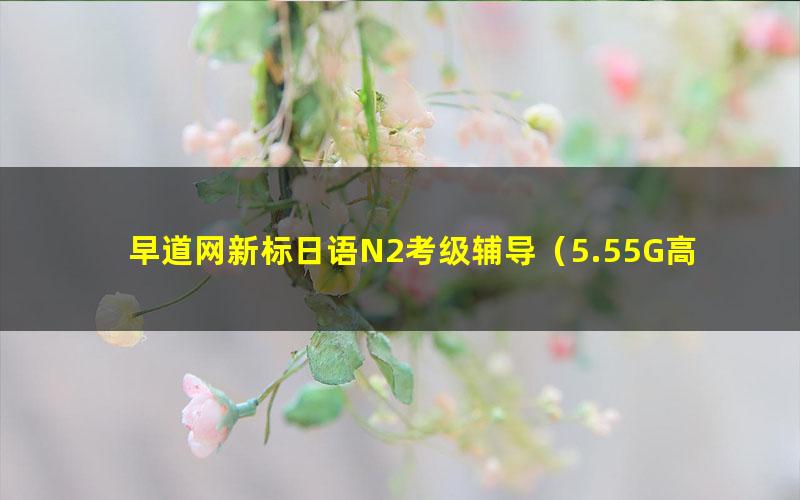 早道网新标日语N2考级辅导（5.55G高清视频）