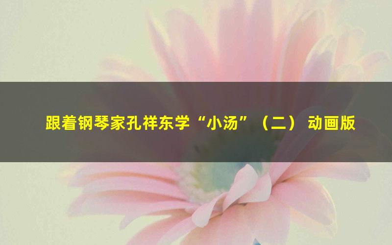 跟着钢琴家孔祥东学“小汤”（二） 动画版（大师课）