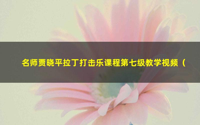 名师贾晓平拉丁打击乐课程第七级教学视频（进阶者考级适用）