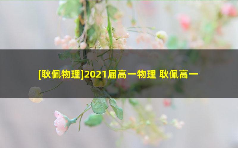 [耿佩物理]2021届高一物理 耿佩高一物理系统班-2020年秋季班