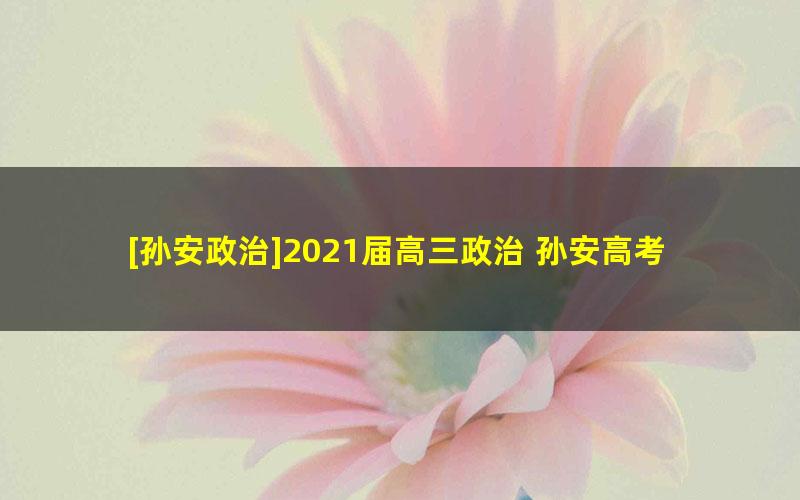 [孙安政治]2021届高三政治 孙安高考政治一轮复习（第一阶段）