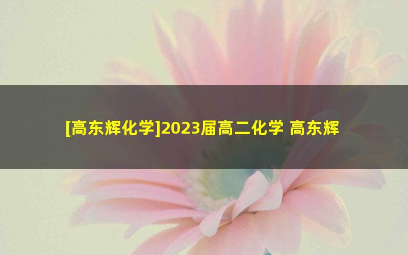 [高东辉化学]2023届高二化学 高东辉高二化学下学期加油包