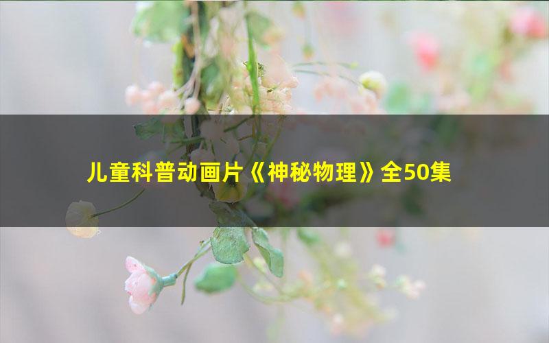 儿童科普动画片《神秘物理》全50集