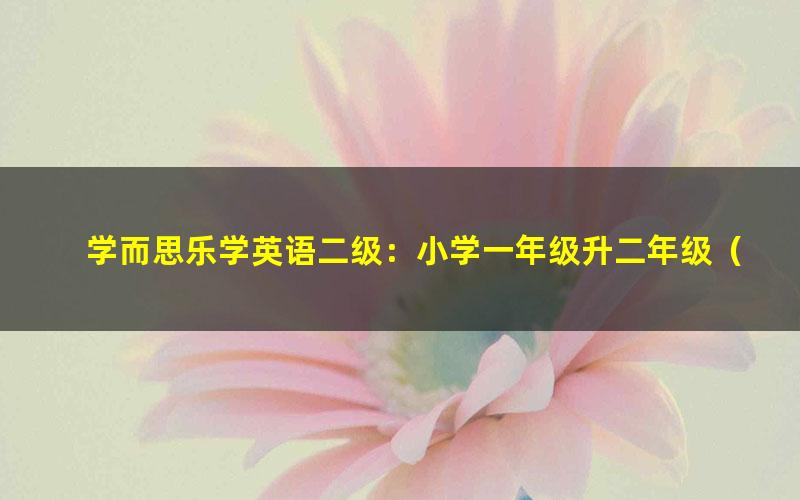 学而思乐学英语二级：小学一年级升二年级（王欣）