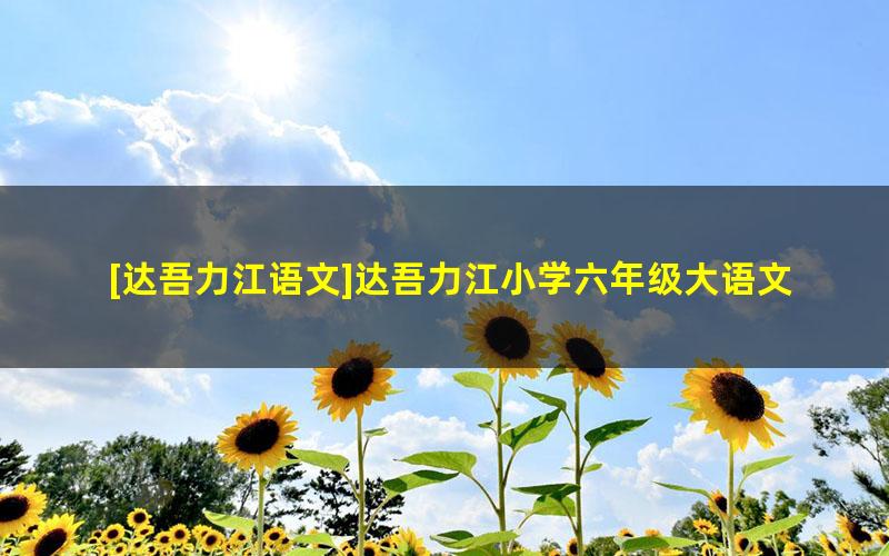 [达吾力江语文]达吾力江小学六年级大语文直播班-2020春季