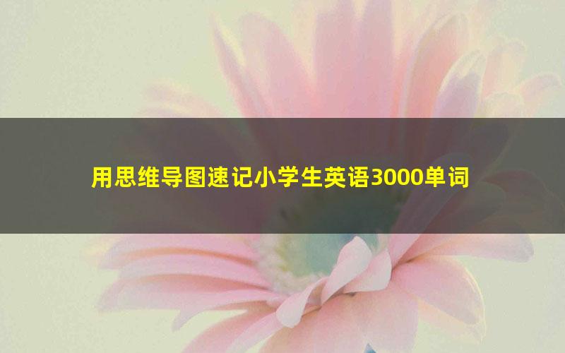 用思维导图速记小学生英语3000单词