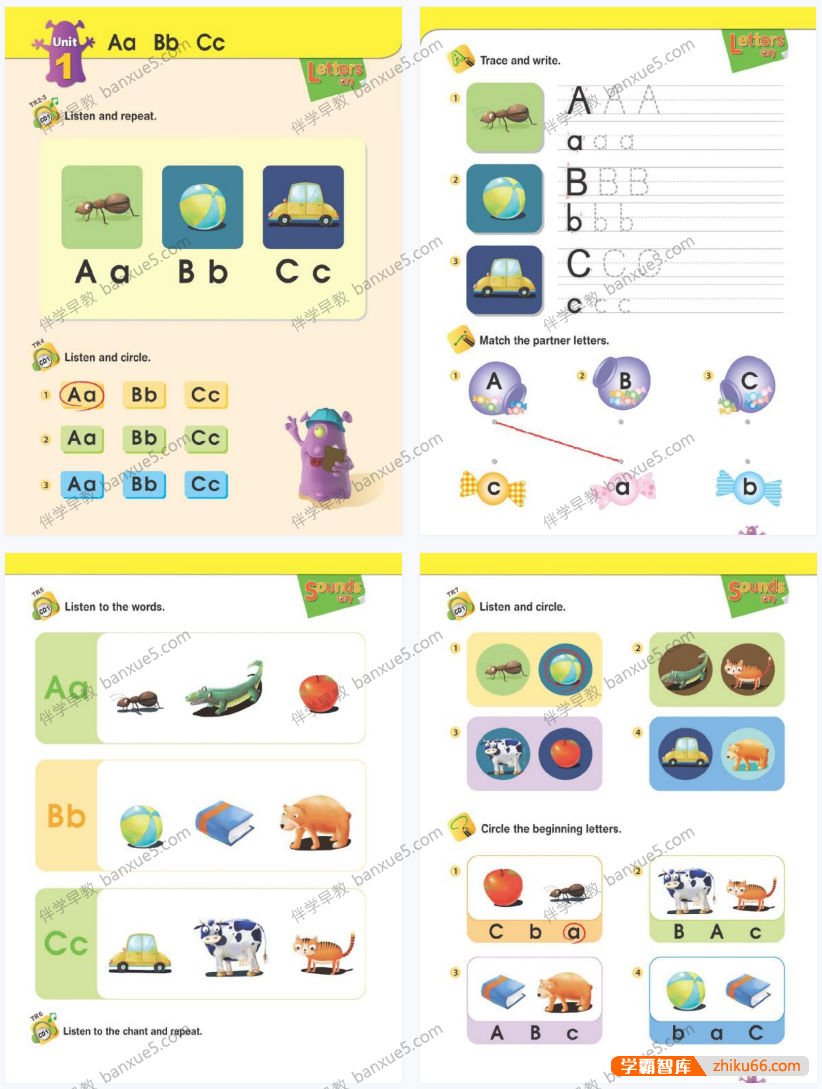 自然拼读教材《自然拼读怪兽 Phonics Monster》L1- L4学生书+练习册+音频+教师PPT-小学英语-第2张