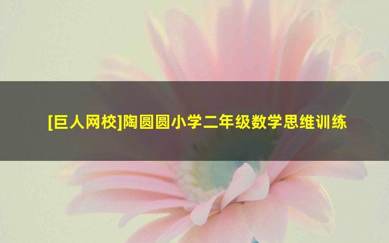 [巨人网校]陶圆圆小学二年级数学思维训练春季班