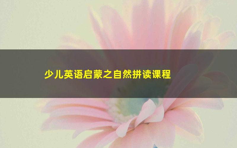 少儿英语启蒙之自然拼读课程
