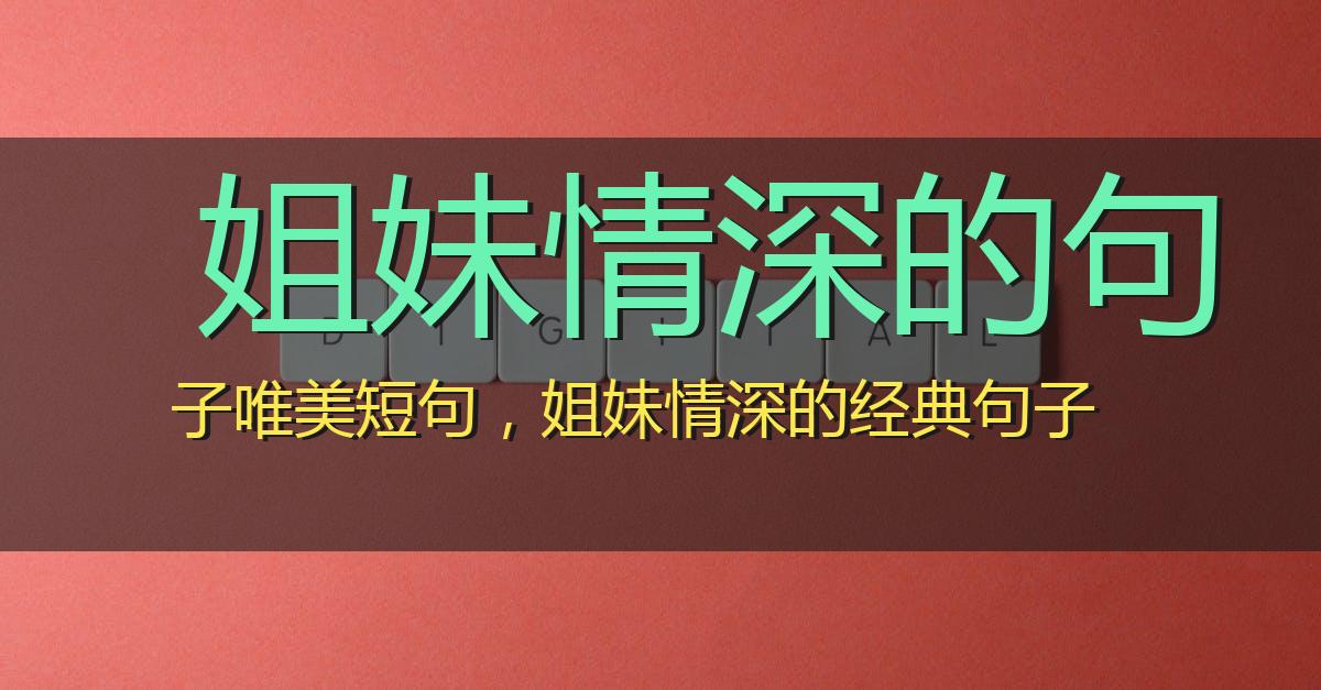 姐妹情深的句子唯美短句，姐妹情深的经典句子