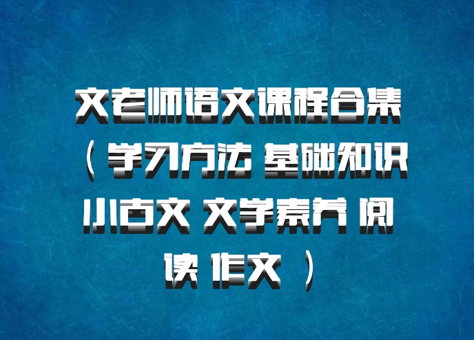 文老师语文课程合集（学习方法 基础知识 小古文 文学素养 阅读 作文 ）